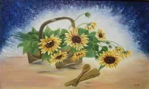 "Sunflowers in Basket"