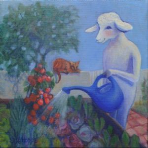 "Sheeple in Garden"