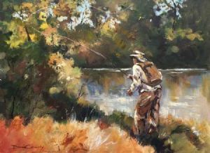 "Fly Fishing - Golden Greens"