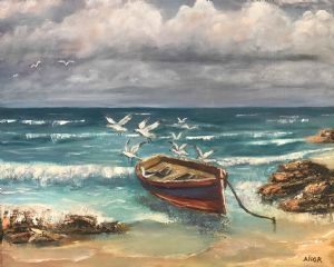 "Fisherman's Boat and Seagulls"