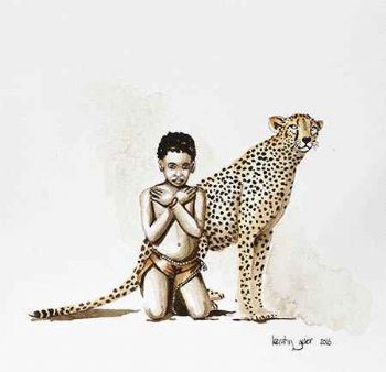 "Girl and Cheetah"