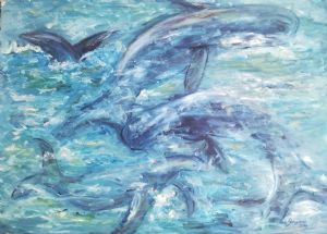 "Young Whales Playing"