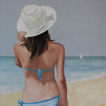 "Girl with straw hat"