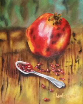 "SOLD - Pomegranate on the Table "