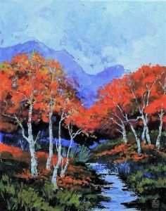 "Autumn Trees and River"