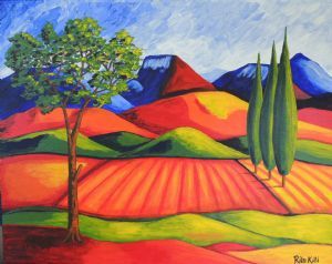 "Cornfields Blue Mountains "