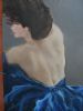 "Lady In a Blue Backless Dress"