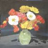 "Poppies in Tuquoise Vase"