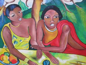"Swazi Girls with Fruit"