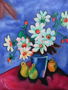 "Blomme in n Vaas Met Pere"
