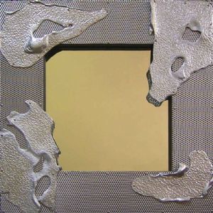"Molten Aluminium & Mesh Mirror Frame "