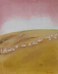 "Landscape with geese"
