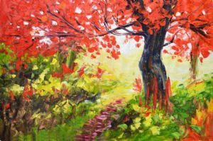 "Autumn Red Tree "