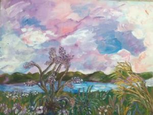 "Landscape with Purple Aloes"