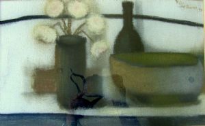 "Still Life with Flowers, Bottle and a Bowl"