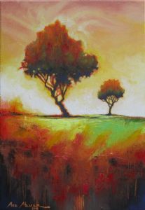 "Two Trees on Sunlit Plane"