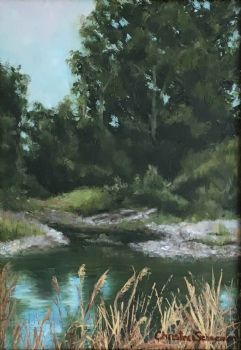 "Lake with Turquoise Reflections"