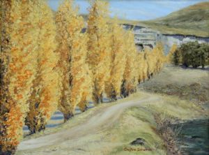 "Poplars turning Colour near Clarens"