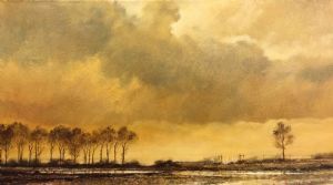 "Poplars Sunset"