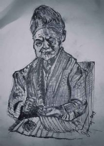 "Old Woman Sewing"