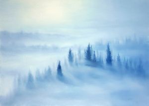 "Pines in the Mist"