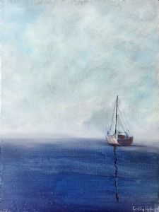 "A small boat on the ocean"