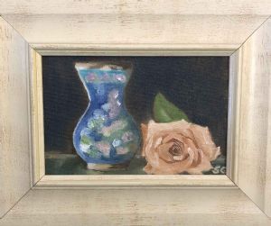 "Rose and Blue Vase"