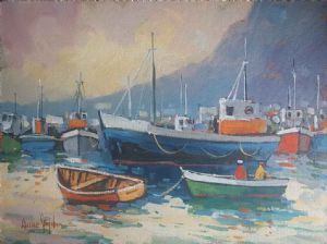 "Sunset Houtbay harbor"