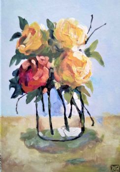 "Roses in a Glass Vase"