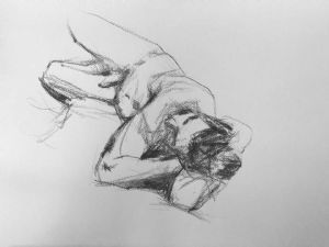 "Figure Drawing 1 - Reclining Male Nude"