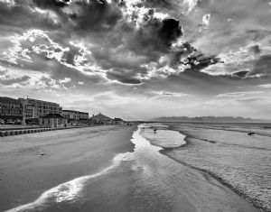 "Cloudscape Muizenberg Beach B&W Series"