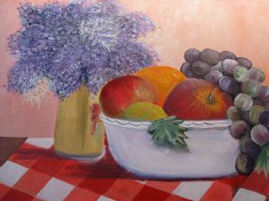 "Flowers and Fruit Arrangement"