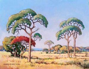 "A Quiet Morning in the Bushveld (Pierneef Style)"