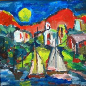 "Moonlit Village"