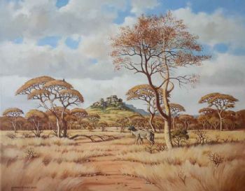 "Bushveld Scene with Kudu"