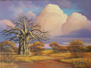 "Bushveld Afternoon with Baobab"