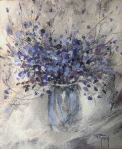 "Jar with Blue Flowers"