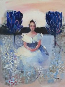 "Blue Proteas Paper Doll"