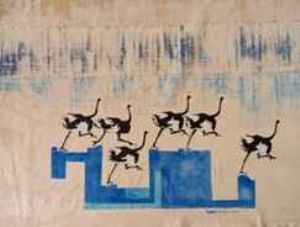 "Ostrich in Flight"