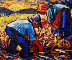"Two Harvesters In The Field"