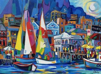 "Sailboats Under Table Mountain"