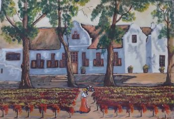 "Cape Dutch with Vineyard"