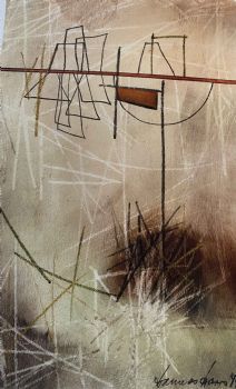 "Graphic 473 Abstract Red Line O/P"
