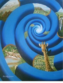 "Giraffe looking back"