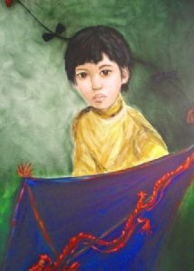 "Chinese Boy With Kite"