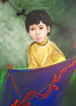 "Chinese Boy With Kite"