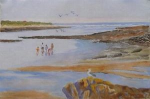 "Children shrimping at Kommetjie"