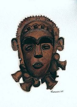 "African mask 4 (set of 2)"