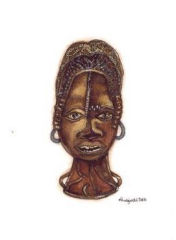 "African mask 17 (set of 2)"