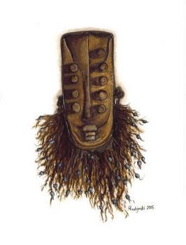 "African mask 18 (set of 2)"